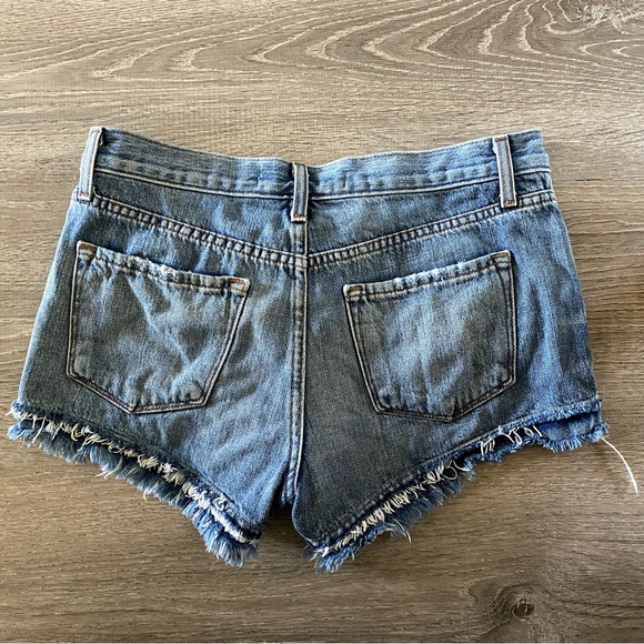 • j brand sachi bleach wrecked denim shorts • - Picture 6 of 8